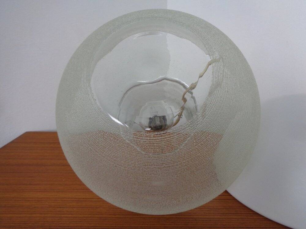 Two-Piece Opal Glass Table Ball Lamp, Italy, 1960s