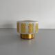 Ceiling light or wall sconce in opal glass with yellow decorations by VEB, 1950s, Germany.