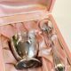 Vintage Silver-Plated Metal Egg Cup and Spoon for Birth