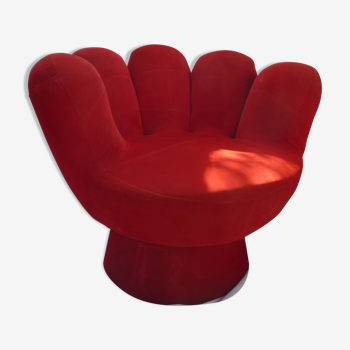 1970 red hand design chair