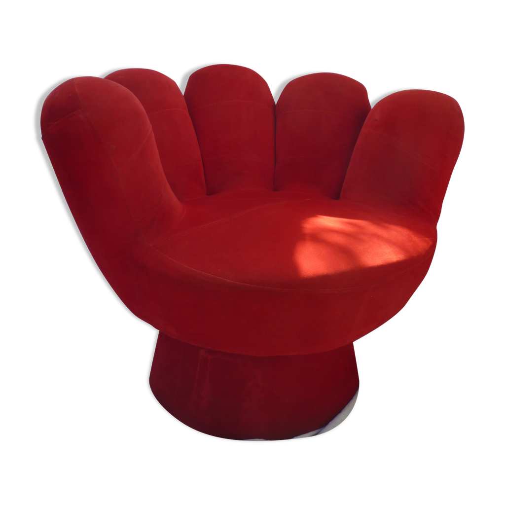 Fauteuil design 1970 main rouge | Selency