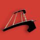 Vintage wall coat rack in black Bakelite & brass – 1950s