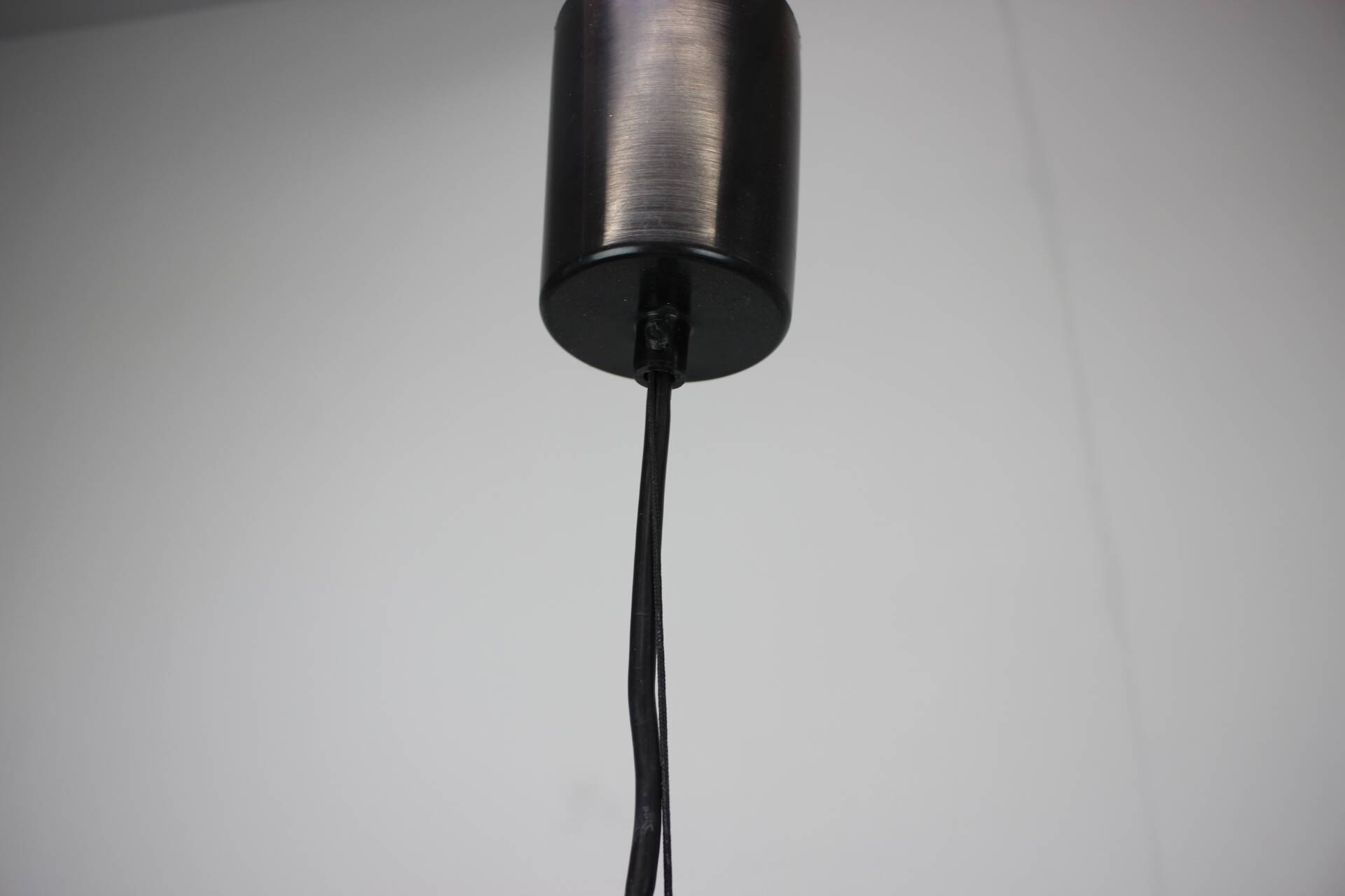 1970s Czechoslovak Adjustable Mid-Century Bell Form Glass Pendant Lamp