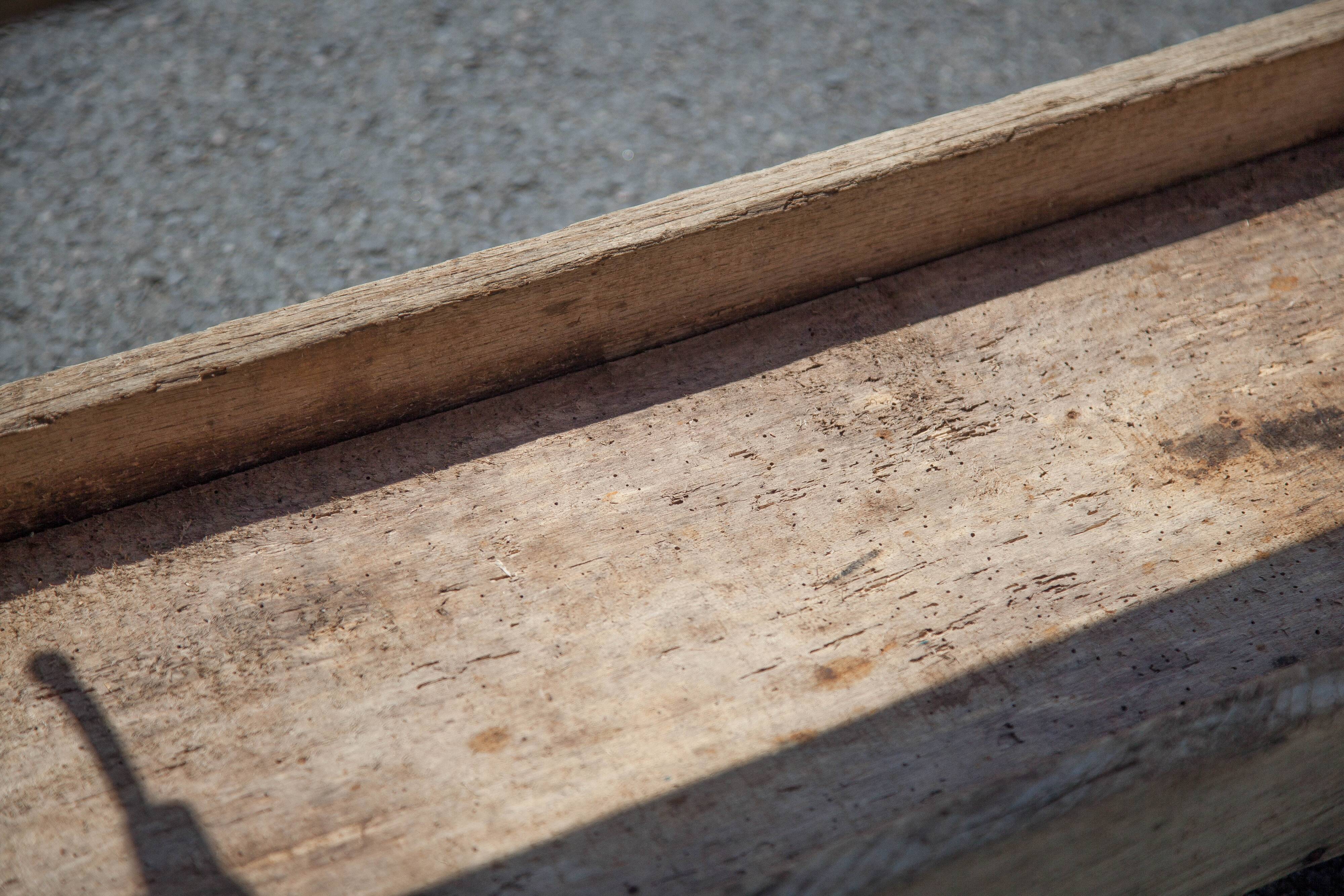Large carpenter's workbench, old workbench, wooden workbench, industrial decoration