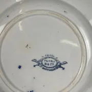 Set of 6 deep plates in ironstone "Flora" – Creil et Montereau, 19th century, blue