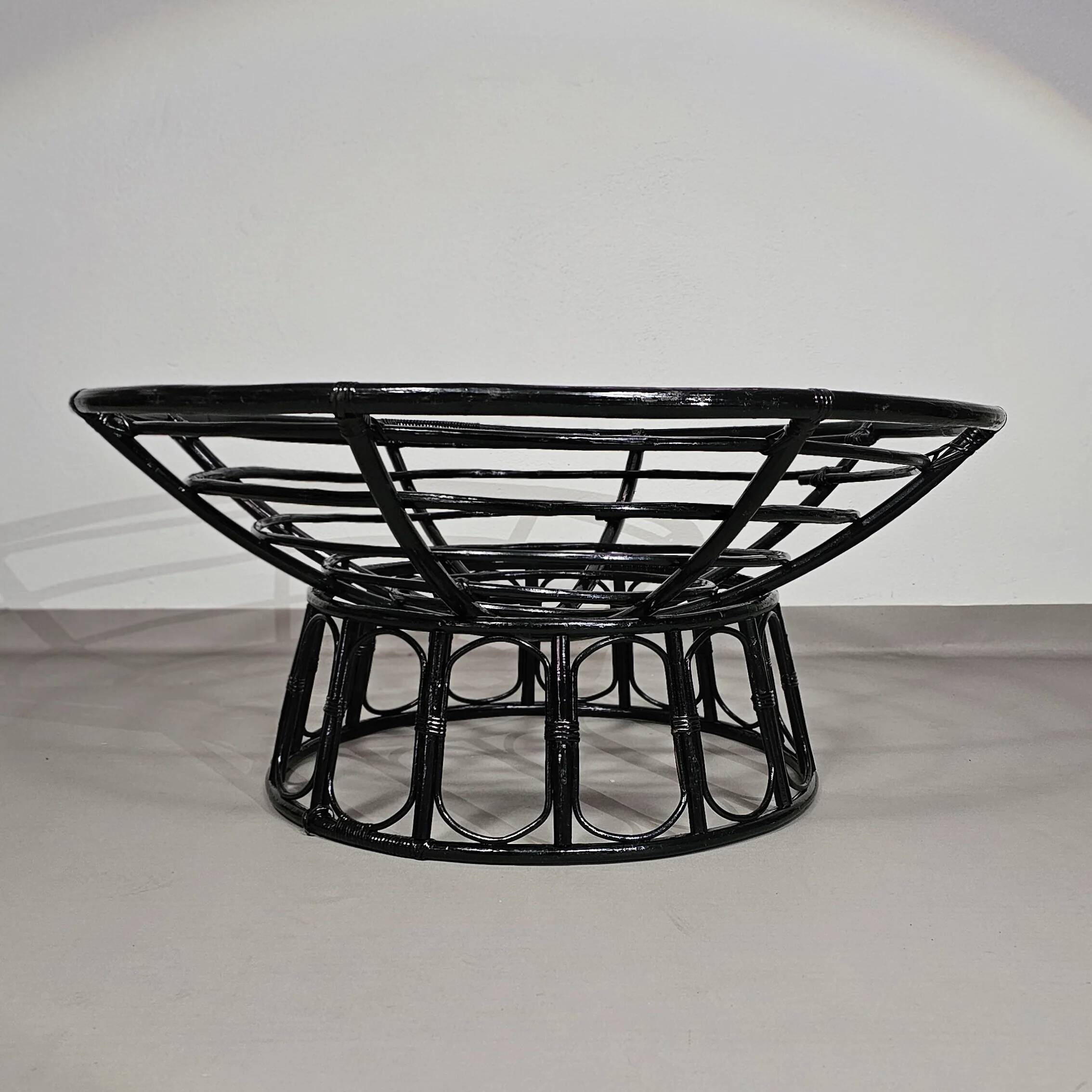 Papasan rattan lounge chair 1970s