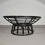 Papasan rattan lounge chair 1970s
