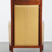 Art Deco armchair in yellow leather with high back