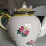 Henriot Quimper coffee service 8 cups/saucers, coffee pot, sugar bowl, jug.