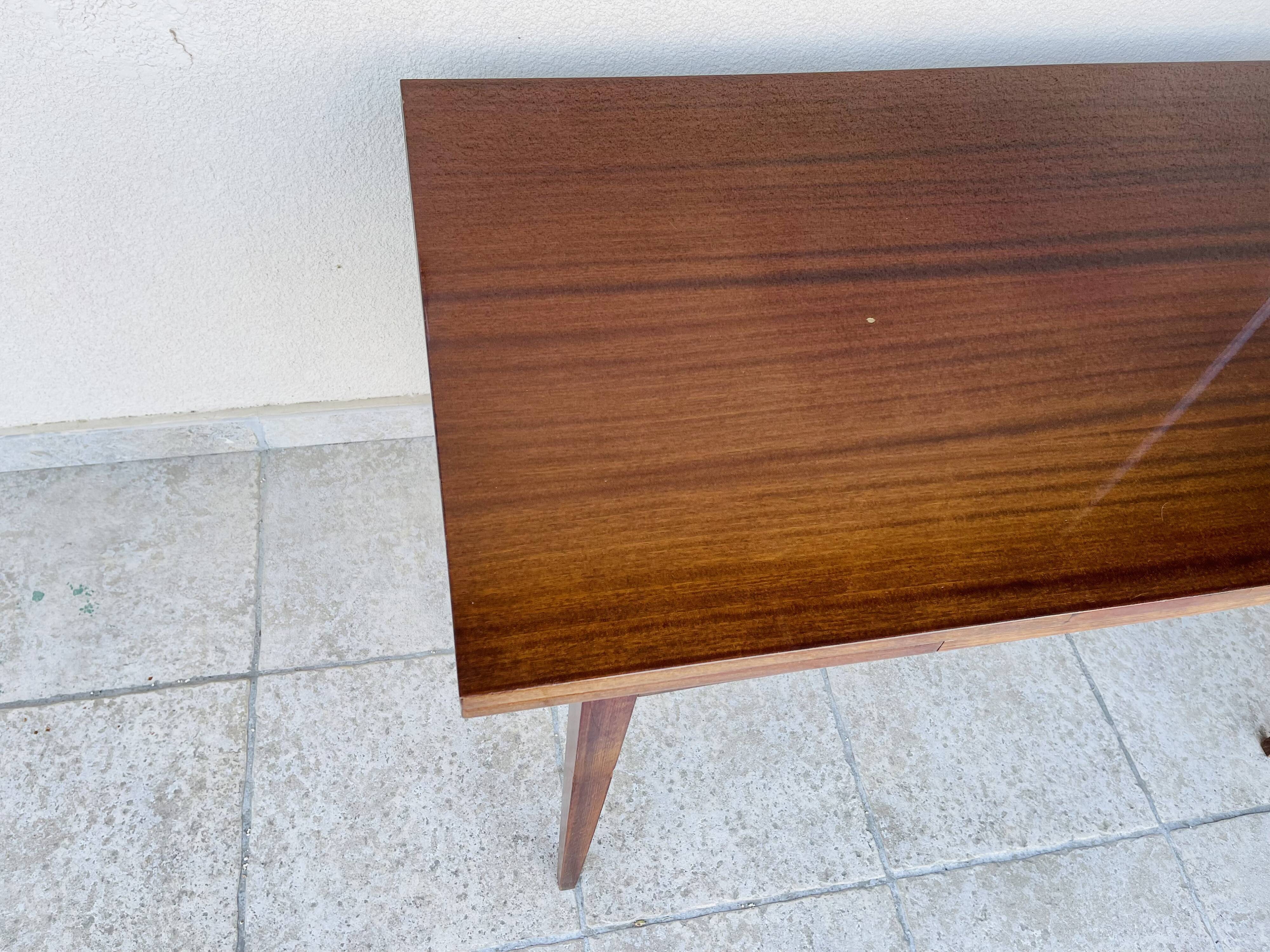 Mahogany dining table with extension cords