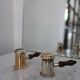 Antique brass salt and pepper shakers, Italy