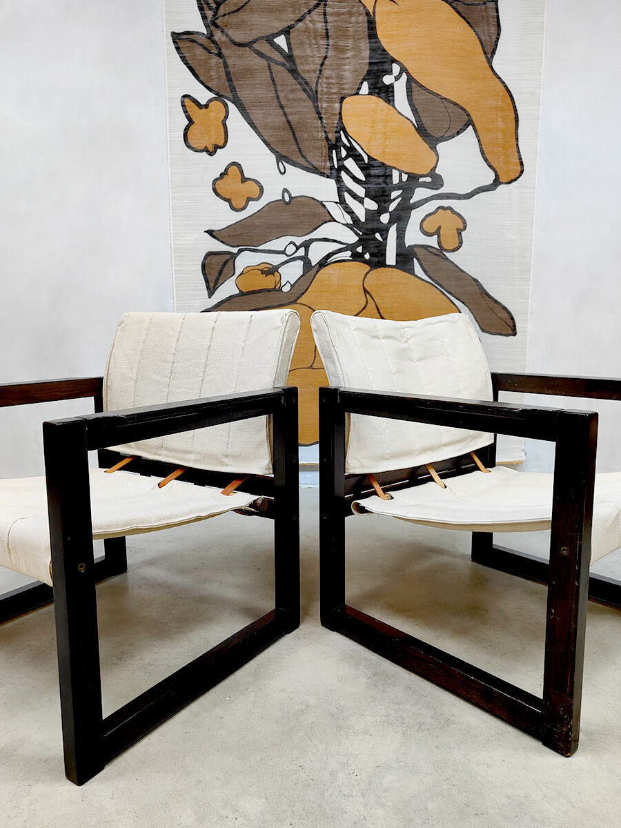 Vintage safari armchairs