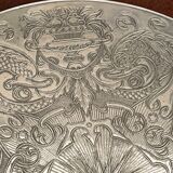 Silvered metal table mat