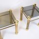 Set of two bedside tables - brass legs - black glass top - vintage style - 1970s