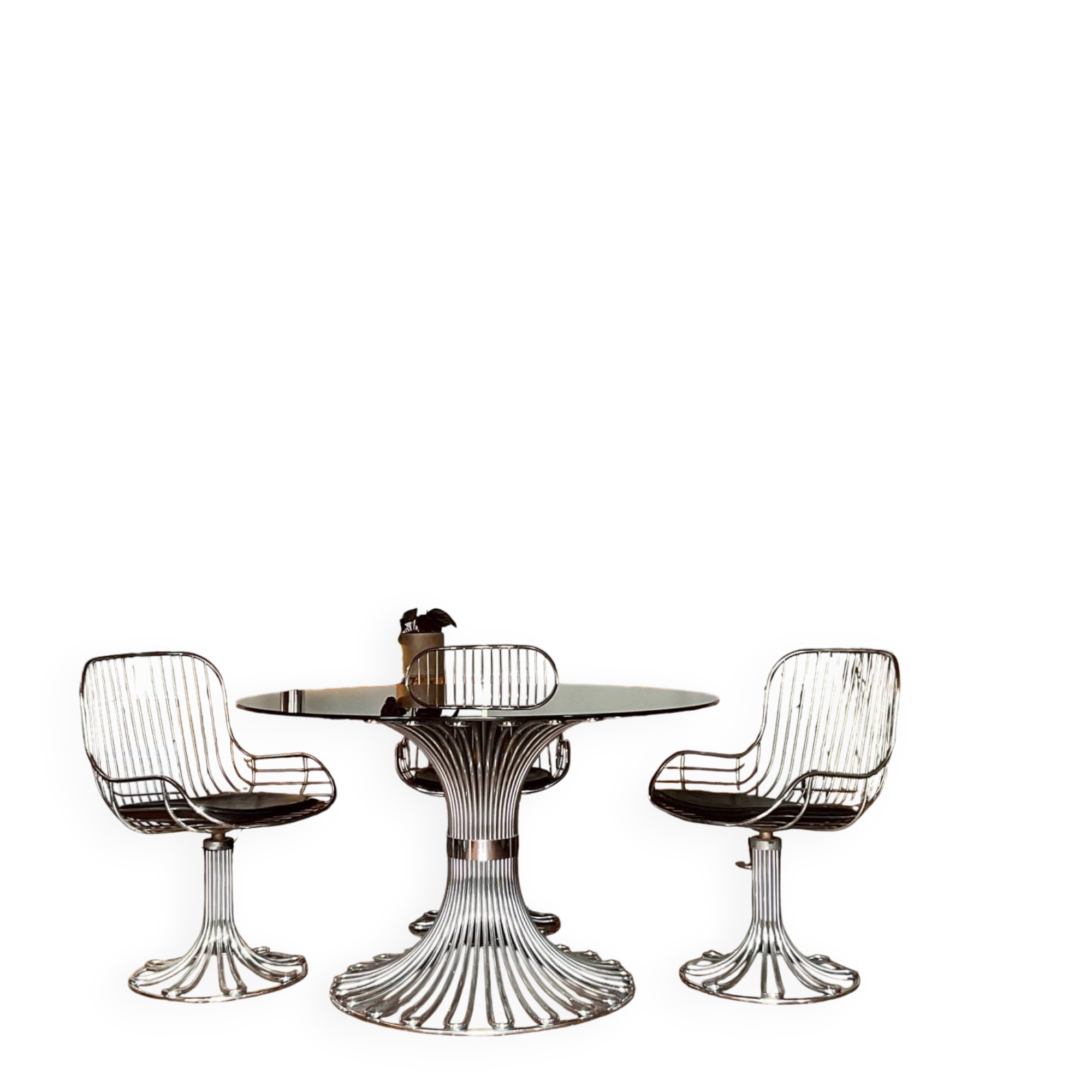 Vintage 1970s gastone rinaldi table and 4 chairs
