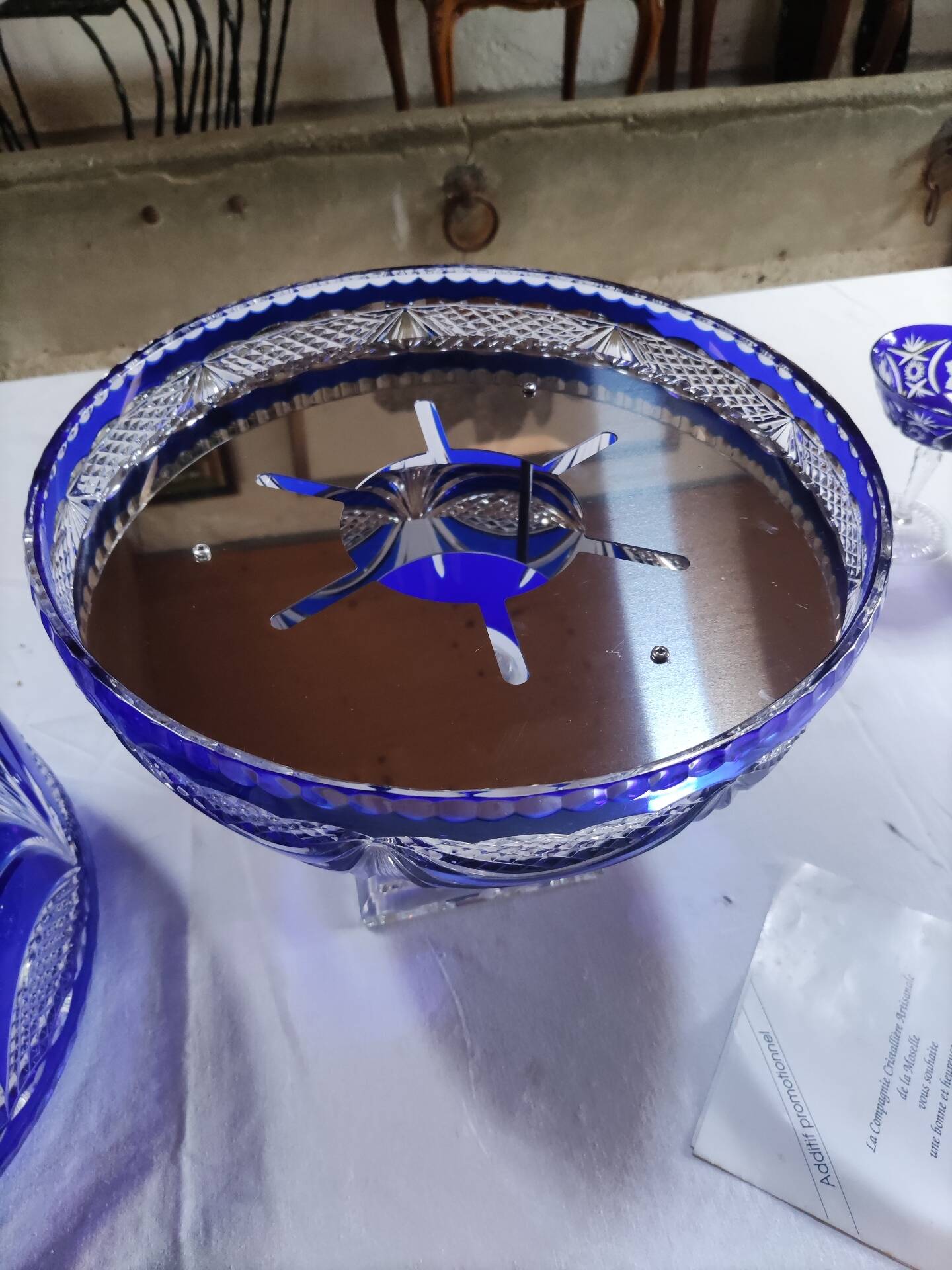 Large champagne cooler in cut crystal