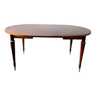 Table ronde acajou avec rallonge