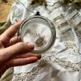 1950 liqueur service in sandblasted granite glass