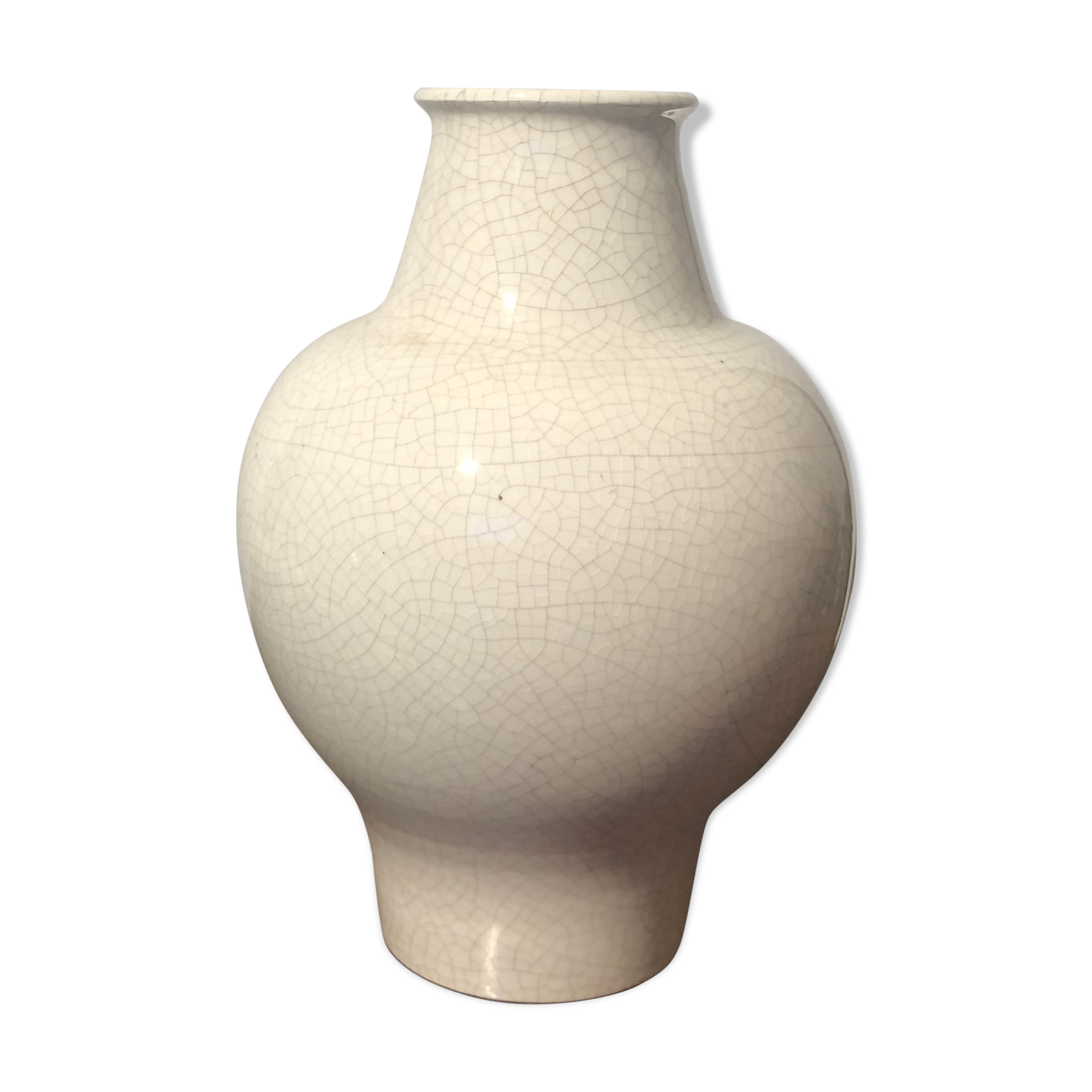 Art Deco cracked ceramic vase of the 1930s
