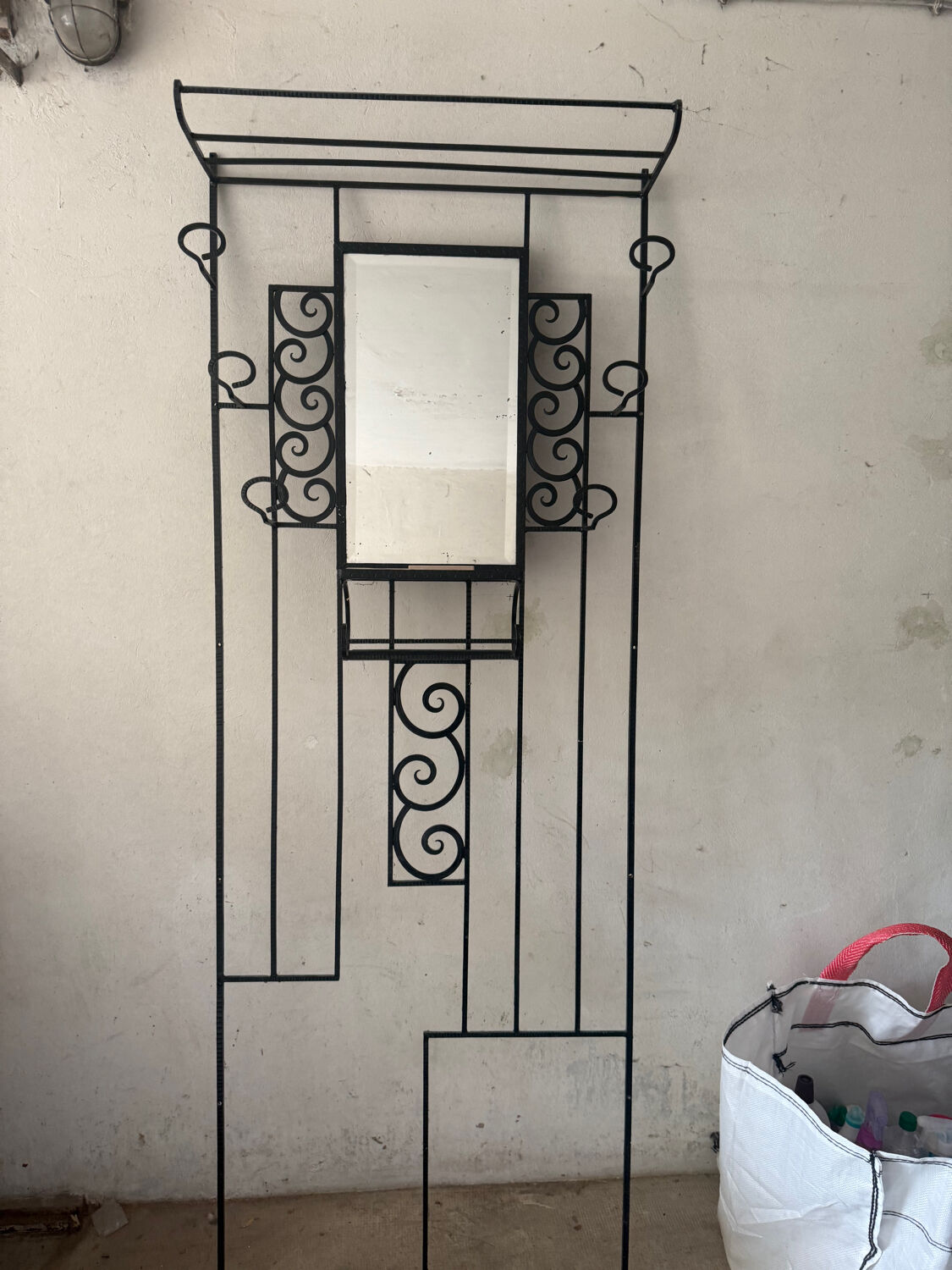 Wrought iron coat rack