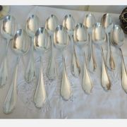 12 couverts de table 24p en métal argenté Alfenide Christofle Modèle Pompadour
