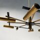 Mid-Century Ceiling Light in Brass & Metal from Stilnovo, Italy, 1950s
