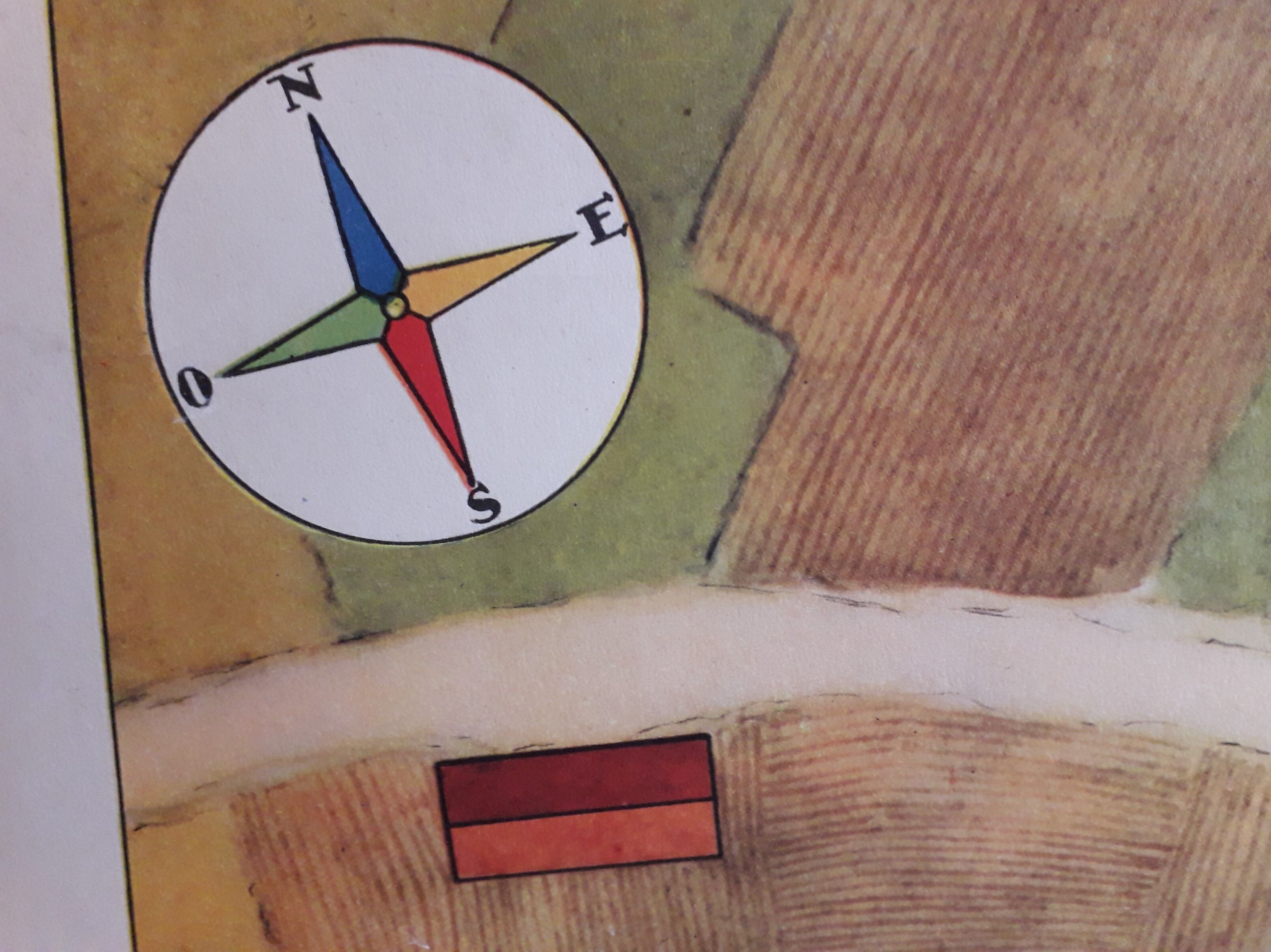 50s school poster Rossignol collection, autumn-the village plan
