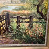 Old oil painting on canvas