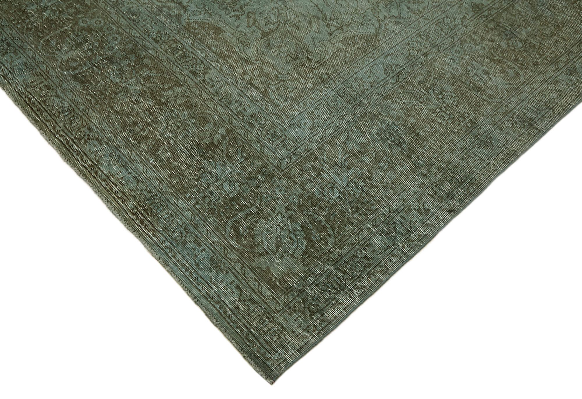 Hand-knotted anatolian antique 1970s 246 cm x 349 cm blue wool carpet