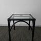 Side table in rattan bamboo and glass 70s