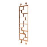 Partition, separating screen, curved beech wood shelf.