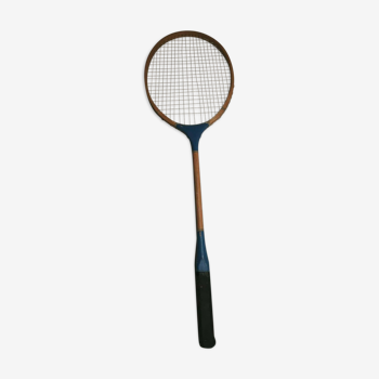Raquette de badminton en bois flash bleu vintage