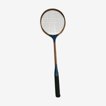 Vintage blue flash wood badminton racket