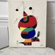 Oil painting on canvas surrealist woman, bird, star