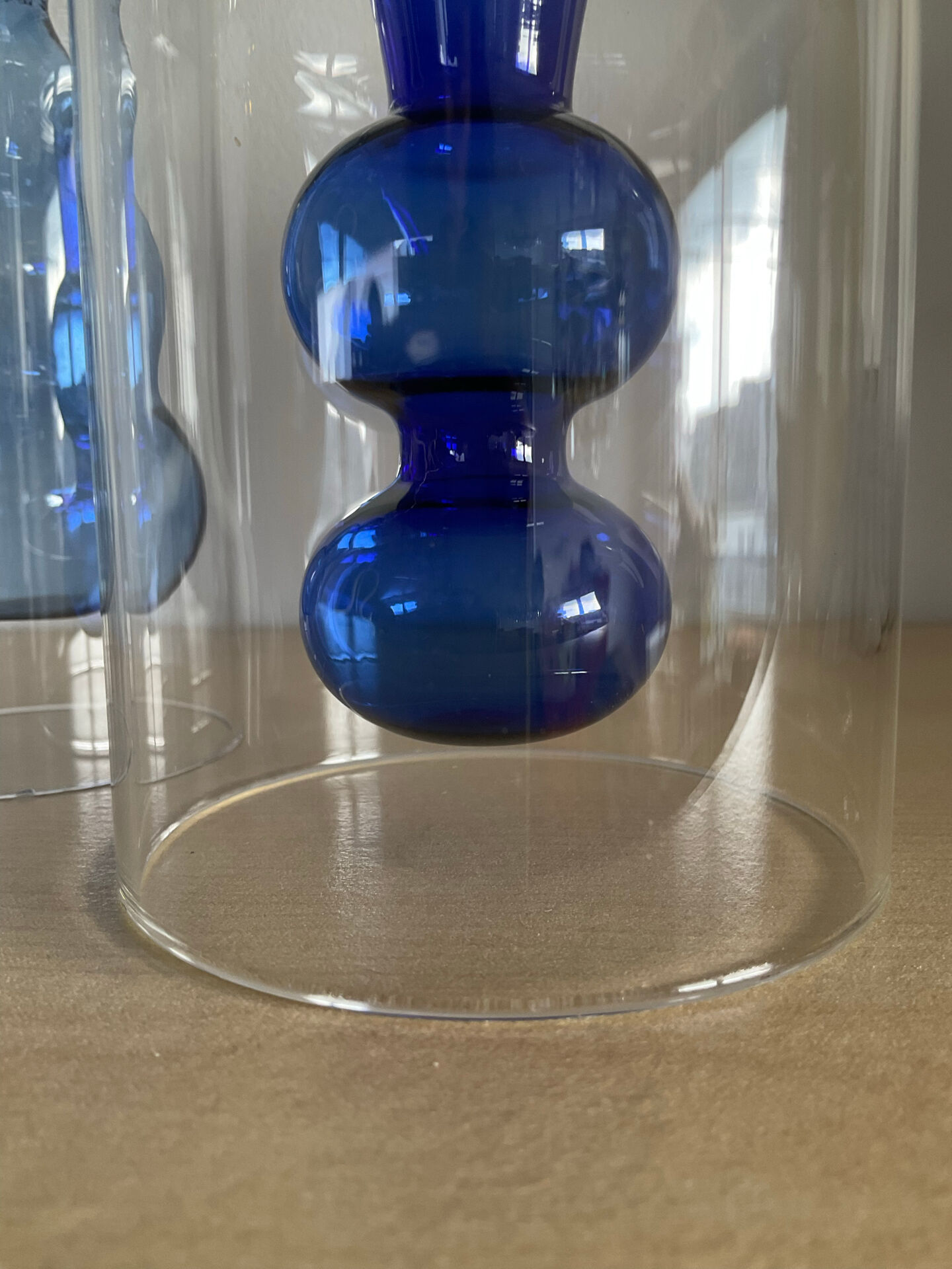 Duo of blown glass vases in Scandinavian style