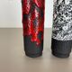 Set of Two Pottery Fat Lava Vases "Black-red-white" by Jopeko, Germany, 1970s