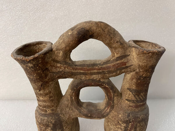 Pichet double terre cuite XVII e siècle ou avant,  Maroc