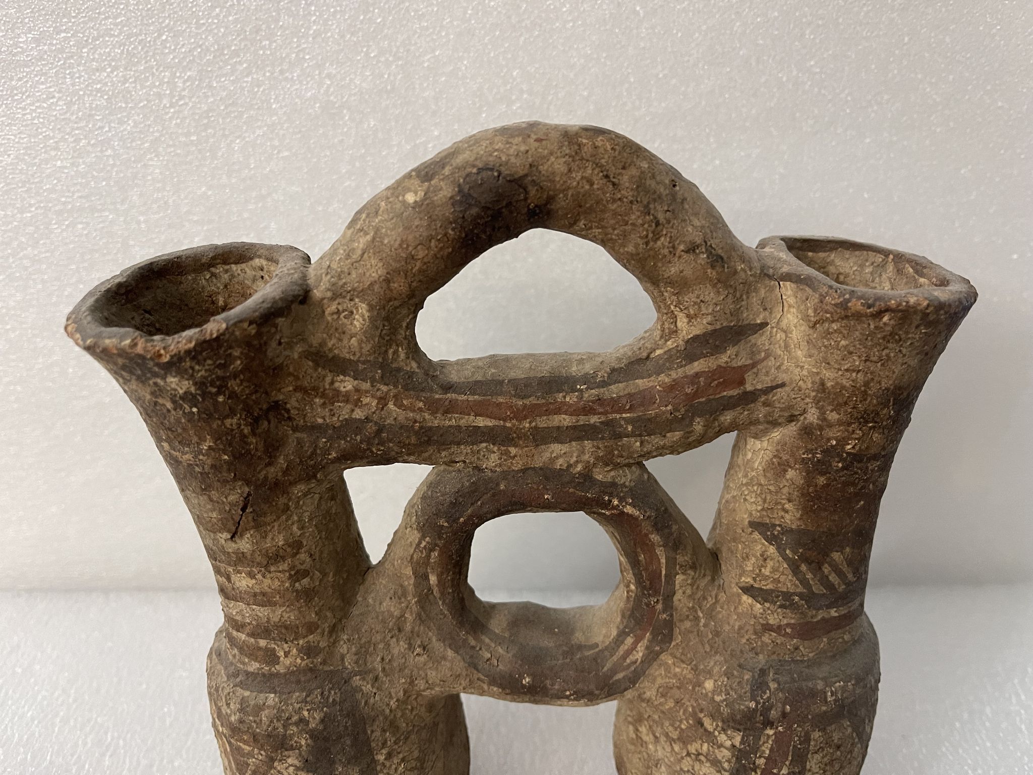 Pichet double terre cuite XVII e siècle ou avant,  Maroc