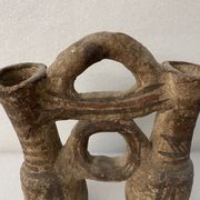 Pichet double terre cuite XVII e siècle ou avant,  Maroc