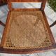 Set of four antique Louis XVI style chairs, wood and cane