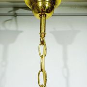 Lustre 5 lumières en laiton et cristal