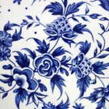 Lot de 6 anciennes assiettes plates décor bleu modèle Rouy, Salins