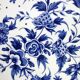 Set of 6 old flat plates with blue decoration, Rouy model, Salins