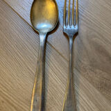 Two sets of silver-plated cutlery.