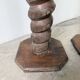 Pair of pedestal columns with oak pressing screws, 1900