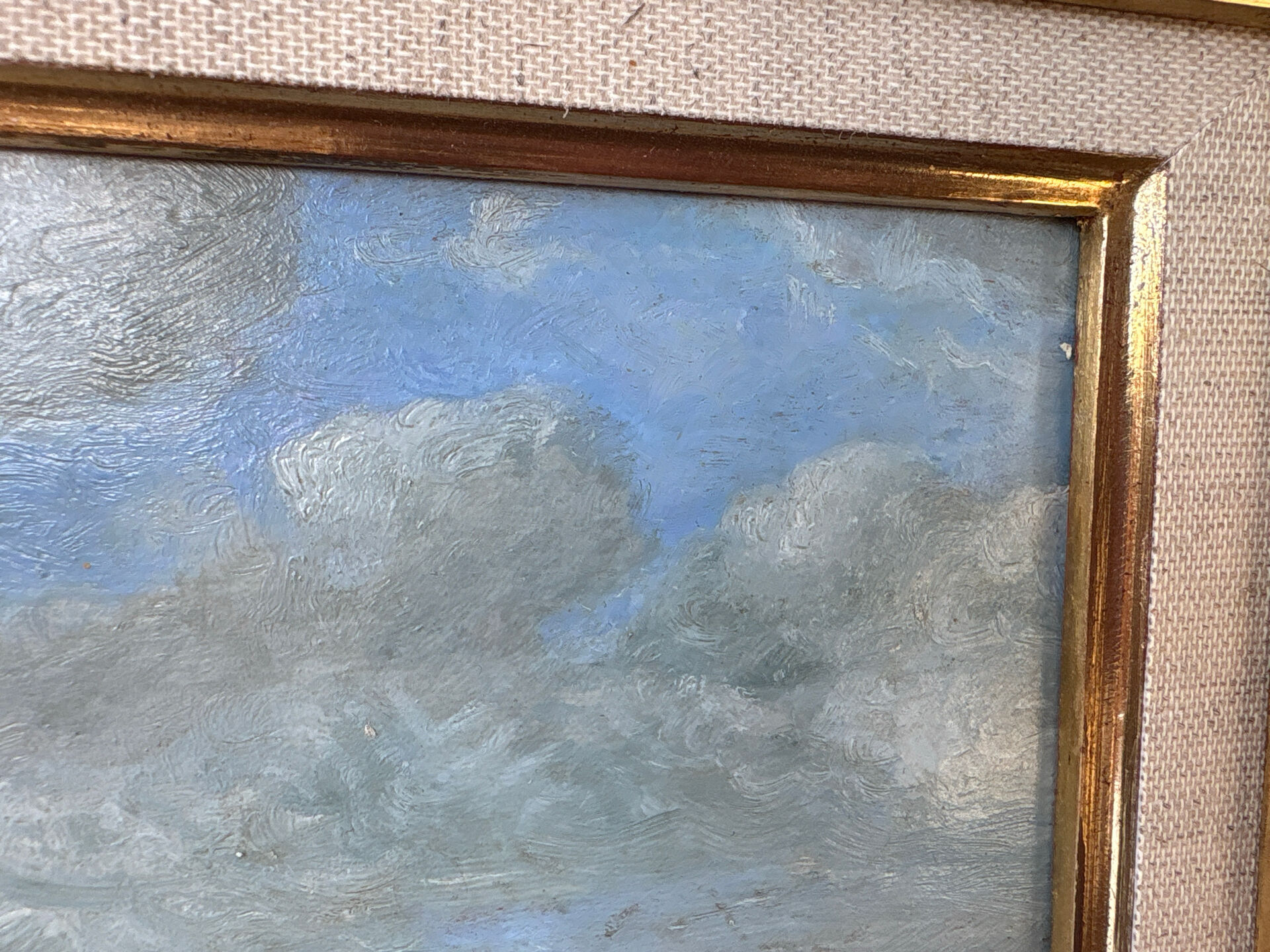 Table by Gérard Roux known as "Rouxe" – Animated marine scene, oil on canvas.