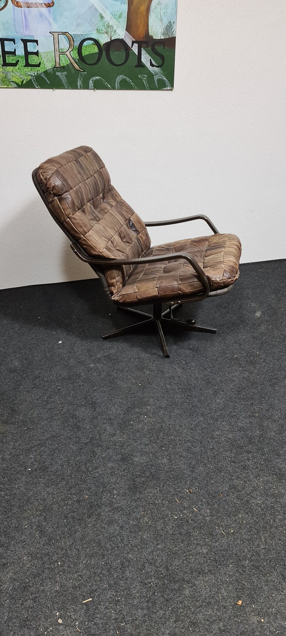 Vintage patchwork leather reclining chair