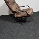 Vintage patchwork leather reclining chair