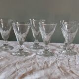 Set of 6 Louis Philippe wine glasses XIXth
