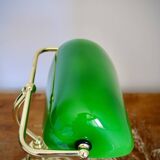 Vintage green opaline notary lamp